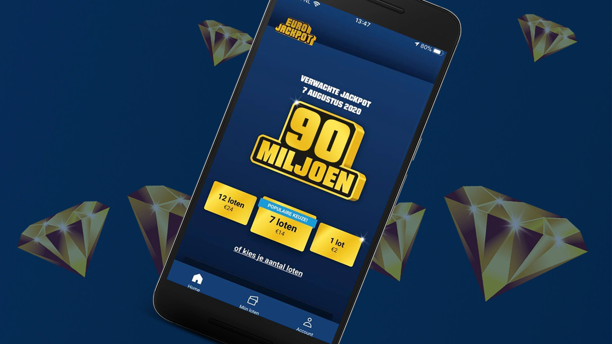 Eurojackpot app met verwachte Jackpot van 90 miljoen op 7 augustus 2020