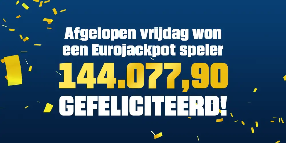 Eurojackpot speler wint 14407790 euro, gefeliciteerd!